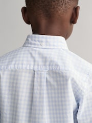 GANT Blue Gingham Shield 100% Cotton Shirt - Image 4 of 6