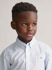 GANT Blue Gingham Shield 100% Cotton Shirt - Image 5 of 6