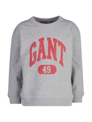 GANT Grey Kids Varsity Inspired Sports Logo Sweatshirt - Image 1 of 3