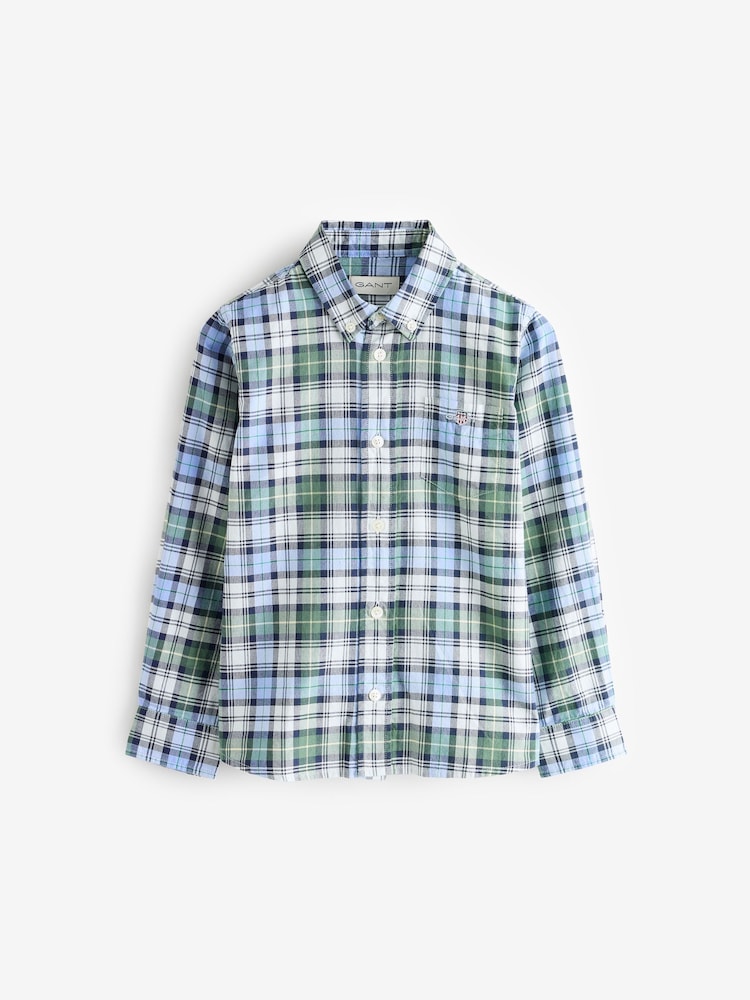 GANT Blue Boys Check Oxford Shirt - Image 1 of 4