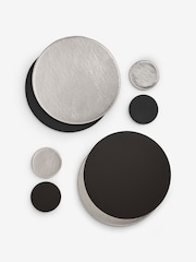 Set of 4 Silver Reversible Faux Leather Placemats and Coasters Set - Image 1 of 4