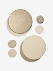 Set of 4 Gold Reversible Faux Leather Placemats and Coasters Set - Image 1 of 1