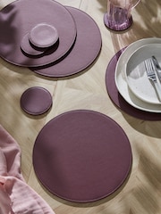 Set of 4 Burgundy Red Reversible Faux Leather Placemats and Coasters Set - Image 1 of 3