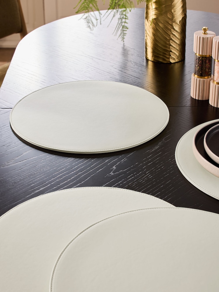 Set of 4 Natural Large Faux Leather Placemats - Image 2 of 4