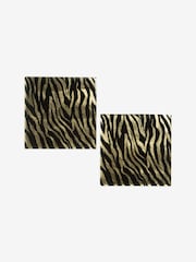 Set of 2 Gold Zebra Galaxy Glass Placemats - Image 3 of 3