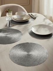 Set of 4 Silver Wipe Clean PVC Placemats - Image 1 of 4