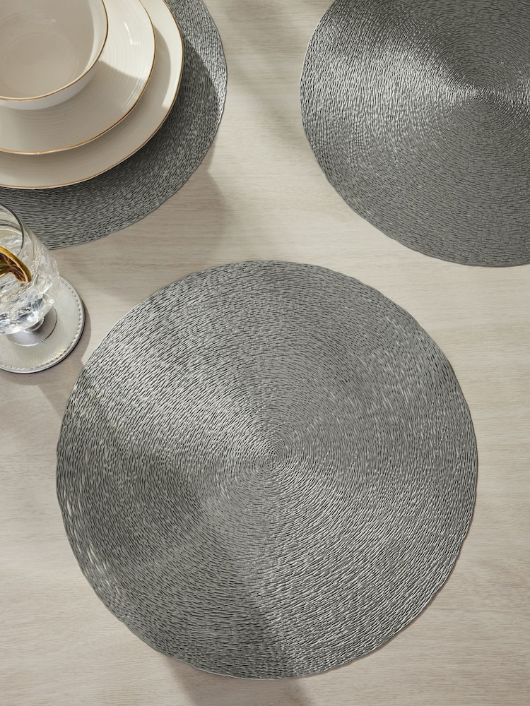 Set of 4 Silver Wipe Clean PVC Placemats - Image 2 of 4