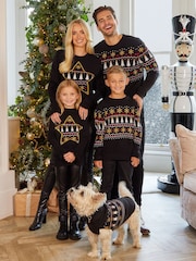Threadbare Black Crew Neck Christmas Jumper - Image 2 of 6