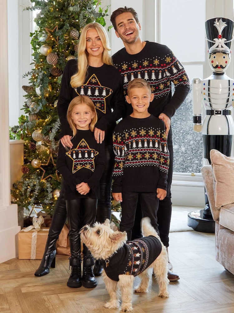 Threadbare Black Crew Neck Christmas Jumper - Image 2 of 6