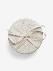 Set of 4 Natural Christmas Snowflake Ceramic Coasters - Image 2 of 2