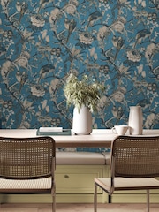 Graham & Brown Blue Perrow 10M Wallpaper - Image 1 of 4