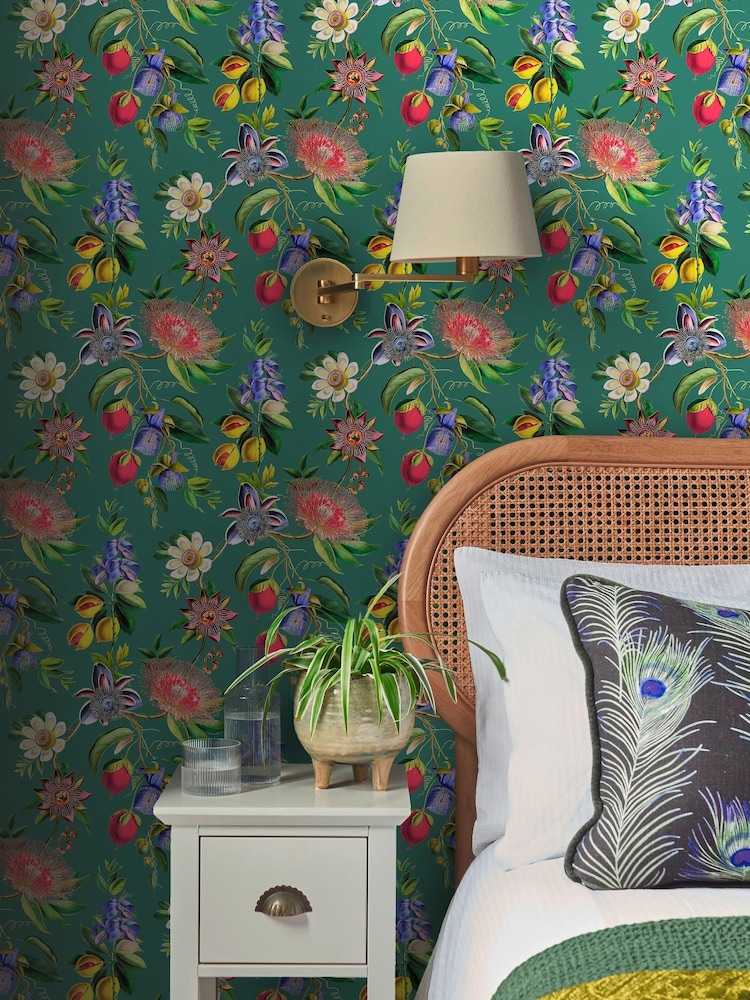 Graham & Brown Teal Physic Garden 10M Wallpaper - Image 1 of 4