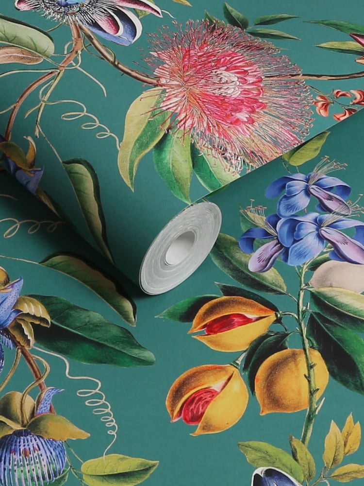 Graham & Brown Teal Physic Garden 10M Wallpaper - Image 2 of 4