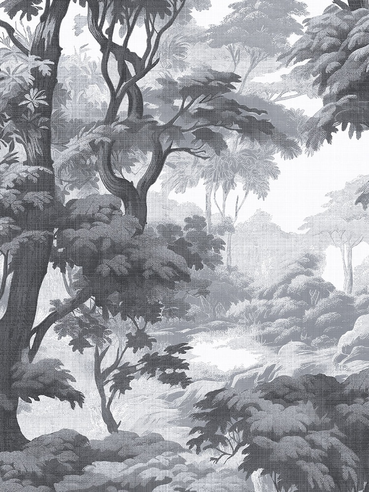 Graham & Brown Black & White Bobart's Garden 10M Wallpaper - Image 2 of 4