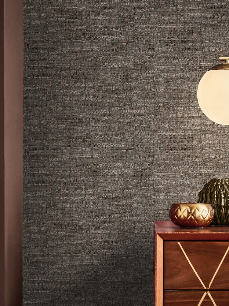 Graham & Brown Chocolate Albion Texture 10M Wallpaper - Image 1 of 4