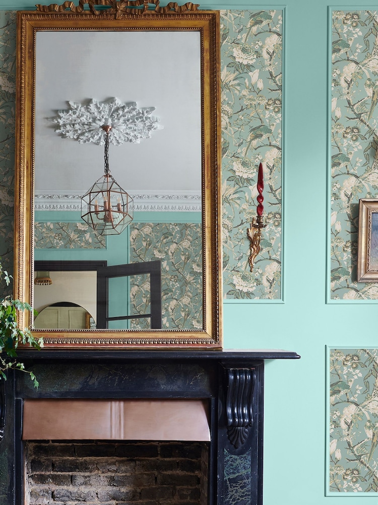 Graham & Brown Duck Egg Perrow 10M Wallpaper - Image 1 of 4