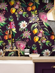 Graham & Brown Blackcurrant Physic Garden 10M Wallpaper - Image 1 of 4