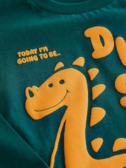 Bottle Green 100% Cotton Long Sleeve Character T-Shirt (3mths-7yrs) - Image 3 of 4