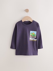 Purple Back Print Long Sleeve T-Shirt (3mths-7yrs) - Image 1 of 4