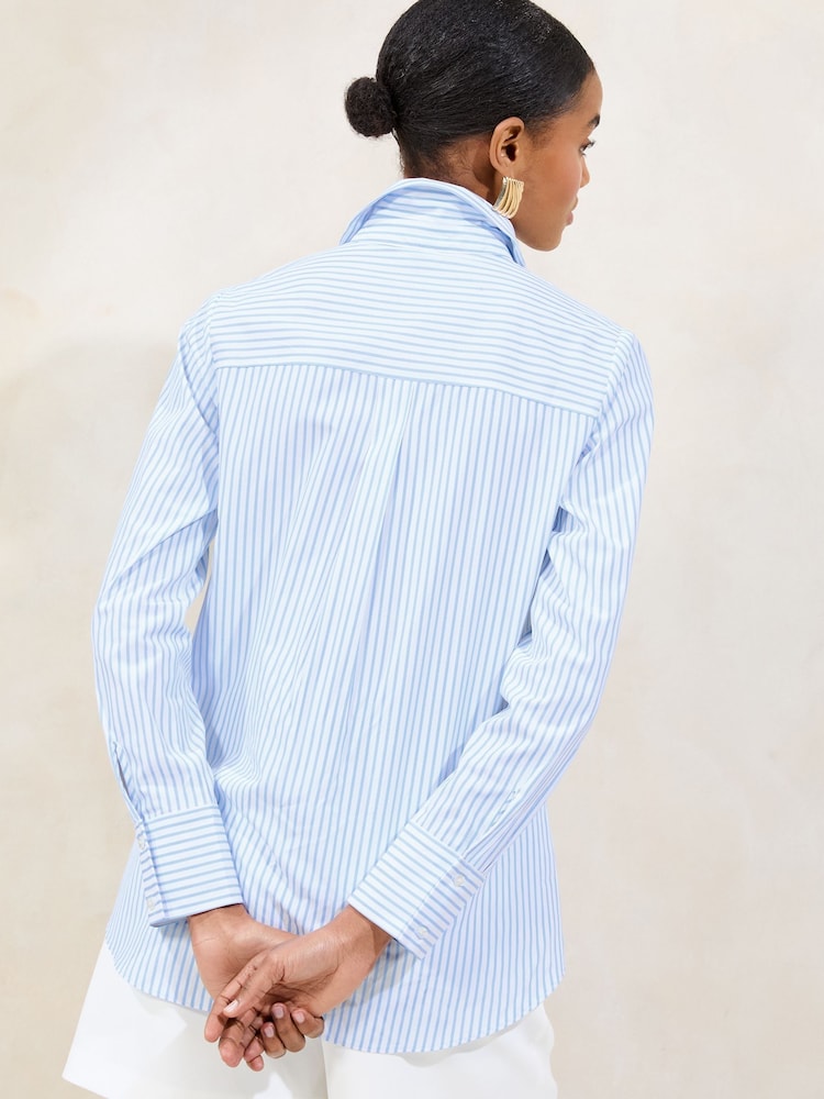 Lipsy Blue on White Stripe Poplin Shirt - Image 4 of 4