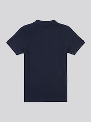 U.S. Polo Assn Blue Boys Interest Textured Polo 100% Cotton Shirt - Image 2 of 3
