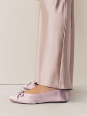 Dusky Pink Forever Comfort® Bridesmaid Pear Bow Detail Ballerinas - Image 5 of 11
