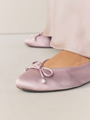 Dusky Pink Forever Comfort® Bridesmaid Pear Bow Detail Ballerinas - Image 7 of 11