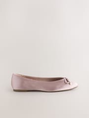 Dusky Pink Forever Comfort® Bridesmaid Pear Bow Detail Ballerinas - Image 9 of 11