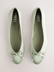 Sage Green Forever Comfort® Bridesmaid Pear Bow Detail Ballerinas - Image 1 of 11