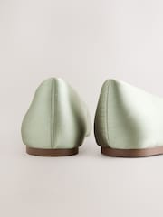 Sage Green Forever Comfort® Bridesmaid Pear Bow Detail Ballerinas - Image 10 of 11
