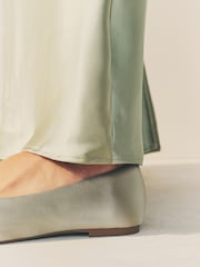 Sage Green Forever Comfort® Bridesmaid Pear Bow Detail Ballerinas - Image 7 of 11