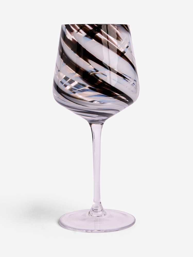 Set of 2 Black Confetti Swirl Wine Glasses - Image 3 of 3 Set of 2 Black Confetti Swirl Wine Glasses - Image 3 of 3