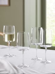 Clear Angular Set of 4 Red Wine Glasses - Image 1 of 3