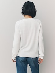 White Soft Touch Button Up Knitted Cardigan - Image 2 of 8