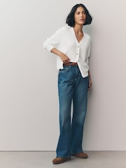 White Soft Touch Button Up Knitted Cardigan - Image 3 of 8