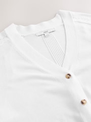 White Soft Touch Button Up Knitted Cardigan - Image 6 of 8