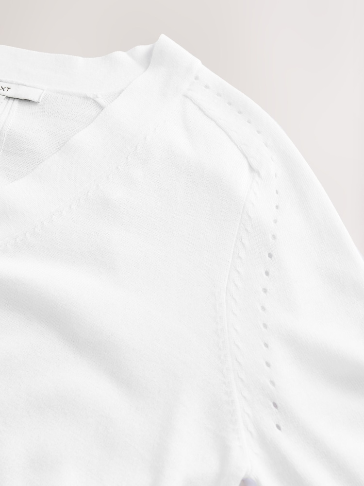 White Soft Touch Button Up Knitted Cardigan - Image 7 of 8