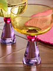 Set of 2 Multi Aubrie Bright Cocktail Glasses - Image 2 of 3