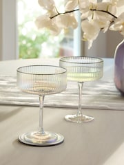 Set of 2 Silver Hollis Iridescent Cocktail Glasses - Image 1 of 3