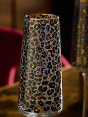 Set of 4 Black Leopard Print Champagne Flutes - Image 2 of 3