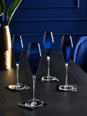 Navy Nova Set of 4 Prosecco Flute Glasses - Image 1 of 1