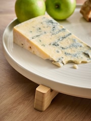 White Kya Platter with Wooden Stand - Image 2 of 6