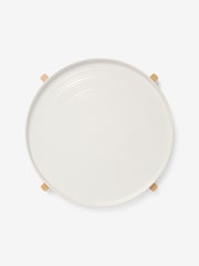 White Kya Platter with Wooden Stand - Image 4 of 6