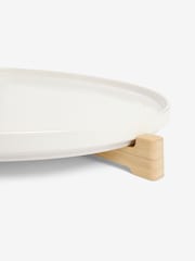 White Kya Platter with Wooden Stand - Image 5 of 6