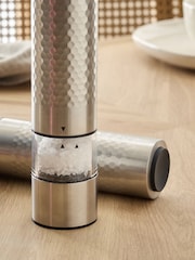 Set of 2 Silver Electric Steel Salt and Pepper Filled Grinder - Image 3 of 5