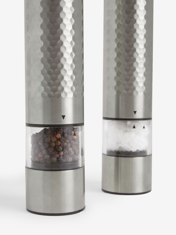 Set of 2 Silver Electric Steel Salt and Pepper Filled Grinder - Image 5 of 5