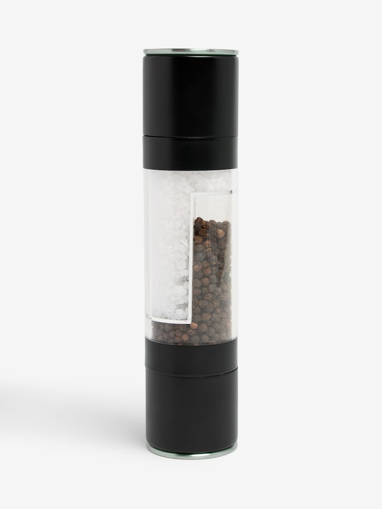 Black Steel Two in One Salt and Pepper Grinder - Image 3 of 3 Black Steel Two in One Salt and Pepper Grinder - Image 3 of 3