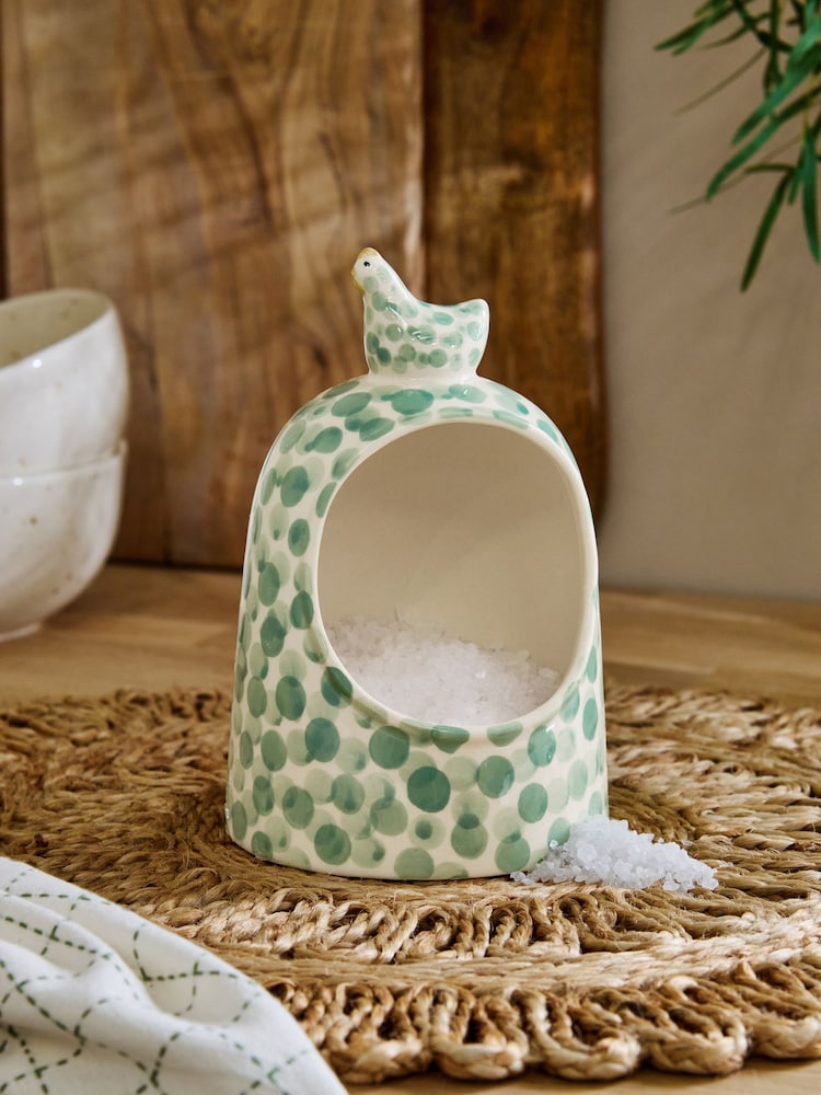 Sage Green Chicken Salt Pig Serveware - Image 1 of 5