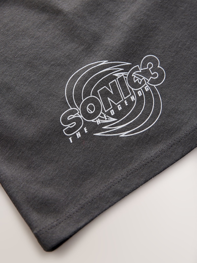 Charcoal Grey Sonic 3 Movie Oversized License 100% Cotton T-Shirt (3-16yrs) - Image 6 of 6