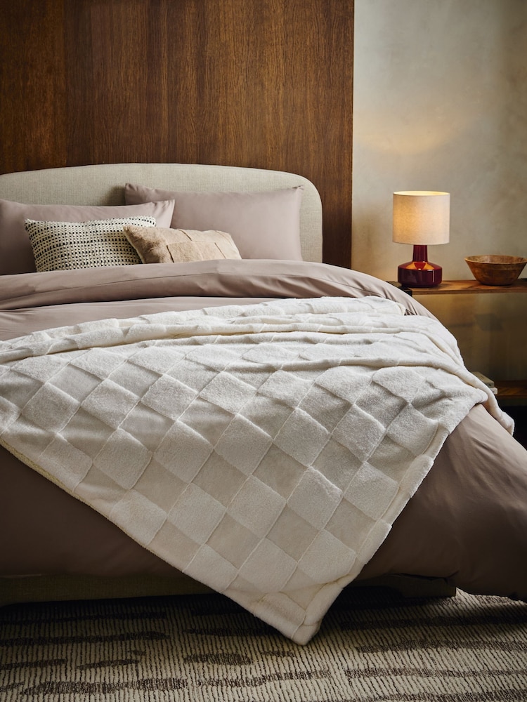 Jasper Checkerboard Cosy Fleece Reverse Throw - Imagem 1 de 5
